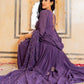 Rajwada Dusty Purple Georgette Sequins Embroidered Stitched Gown For Women