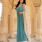 Rajwada Sky Blue Georgette Sequins Embroidered Stitched Gown For Women