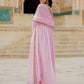 Rajwada Light Pink Georgette Thread Embroidered Stitched Gown For Women