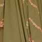 Rajwada Olive Green Georgette Embroidered Stitched Gown For Women