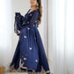 Rajwada Navy Blue Georgette Embroidered Stitched Kurta Set For Women