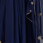 Rajwada Navy Blue Georgette Embroidered Stitched Kurta Set For Women