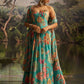 Rajwada Turquoise Georgette Printed Stitched Lehenga For Women