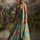 Rajwada Turquoise Georgette Printed Stitched Lehenga For Women