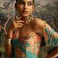 Rajwada Turquoise Georgette Printed Stitched Lehenga For Women