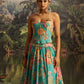 Rajwada Turquoise Georgette Printed Stitched Lehenga For Women