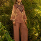 Rajwada Brown Silk Blend Embroidered Stitched Co-Ord Set For Women