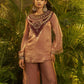 Rajwada Brown Silk Blend Embroidered Stitched Co-Ord Set For Women
