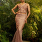Rajwada Peach Silk Blend Solid Saree For Women