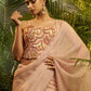 Rajwada Peach Silk Blend Solid Saree For Women
