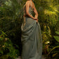 Rajwada Olive Green Silk Blend Solid Saree For Women