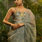 Rajwada Olive Green Silk Blend Solid Saree For Women