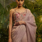 Rajwada Lavender Silk Blend Solid Saree For Women