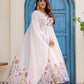 Rajwada Off White Georgette Solid Stitched Anarkali Kurta Set For Women