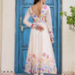 Rajwada Off White Georgette Solid Stitched Anarkali Kurta Set For Women