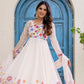 Rajwada Off White Georgette Solid Stitched Anarkali Kurta Set For Women