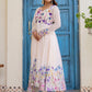 Rajwada Off White Georgette Solid Stitched Anarkali Kurta Set For Women