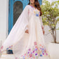 Rajwada Off White Georgette Solid Stitched Anarkali Kurta Set For Women