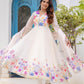 Rajwada Off White Georgette Solid Stitched Anarkali Kurta Set For Women