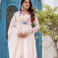Rajwada Off White Georgette Solid Stitched Anarkali Kurta Set For Women