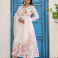 Rajwada Off White Georgette Solid Stitched Anarkali Kurta Set For Women