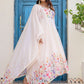 Rajwada Off White Georgette Solid Stitched Anarkali Kurta Set For Women