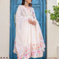Rajwada Off White Georgette Solid Stitched Anarkali Kurta Set For Women