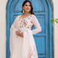 Rajwada Off White Georgette Solid Stitched Anarkali Kurta Set For Women