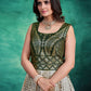 Rajwada Green Georgette Embellished Stitched Gown For Women