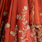 Rajwada Rust Orange Silk Semi Stiched Lehanga For Women