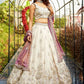 Rajwada Ivory Silk Blend Embellished Lehenga For Women