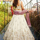 Rajwada Ivory Silk Blend Embellished Lehenga For Women