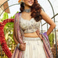 Rajwada Ivory Silk Blend Embellished Lehenga For Women