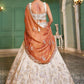 Rajwada Ivory Silk Blend Embellished Lehenga For Women