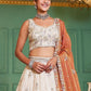 Rajwada Ivory Silk Blend Embellished Lehenga For Women