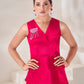 Rajwada Pink Silk Blend Embroidered Top For Women