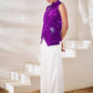 Rajwada Purple Silk Blend Embroidered Top For Women