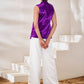 Rajwada Purple Silk Blend Embroidered Top For Women