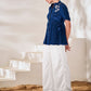 Rajwada Blue Silk Blend Embroidered Top For Women