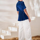 Rajwada Blue Silk Blend Embroidered Top For Women
