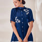 Rajwada Blue Silk Blend Embroidered Top For Women
