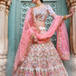 Rajwada Off White Georgette Embroidered Semi-Stitched Lehenga With Unstitched Blouse For Women
