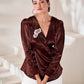 Rajwada Brown Silk Blend Embroidered Top For Women