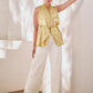 Rajwada Gold Silk Blend Lace Work Top For Women
