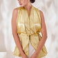 Rajwada Gold Silk Blend Lace Work Top For Women