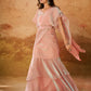 Rajwada Pink Solid Organza Ready To Wear Saree With Stitched Blouse For Women