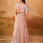 Rajwada Pink Solid Organza Ready To Wear Saree With Stitched Blouse For Women