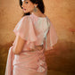 Rajwada Pink Solid Organza Ready To Wear Saree With Stitched Blouse For Women
