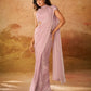 Rajwada Pink Solid Organza Ready To Wear Saree With Stitched Blouse For Women