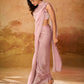 Rajwada Pink Solid Organza Ready To Wear Saree With Stitched Blouse For Women